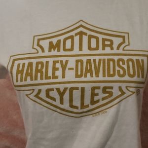 Metallic gold printed harley shirt
